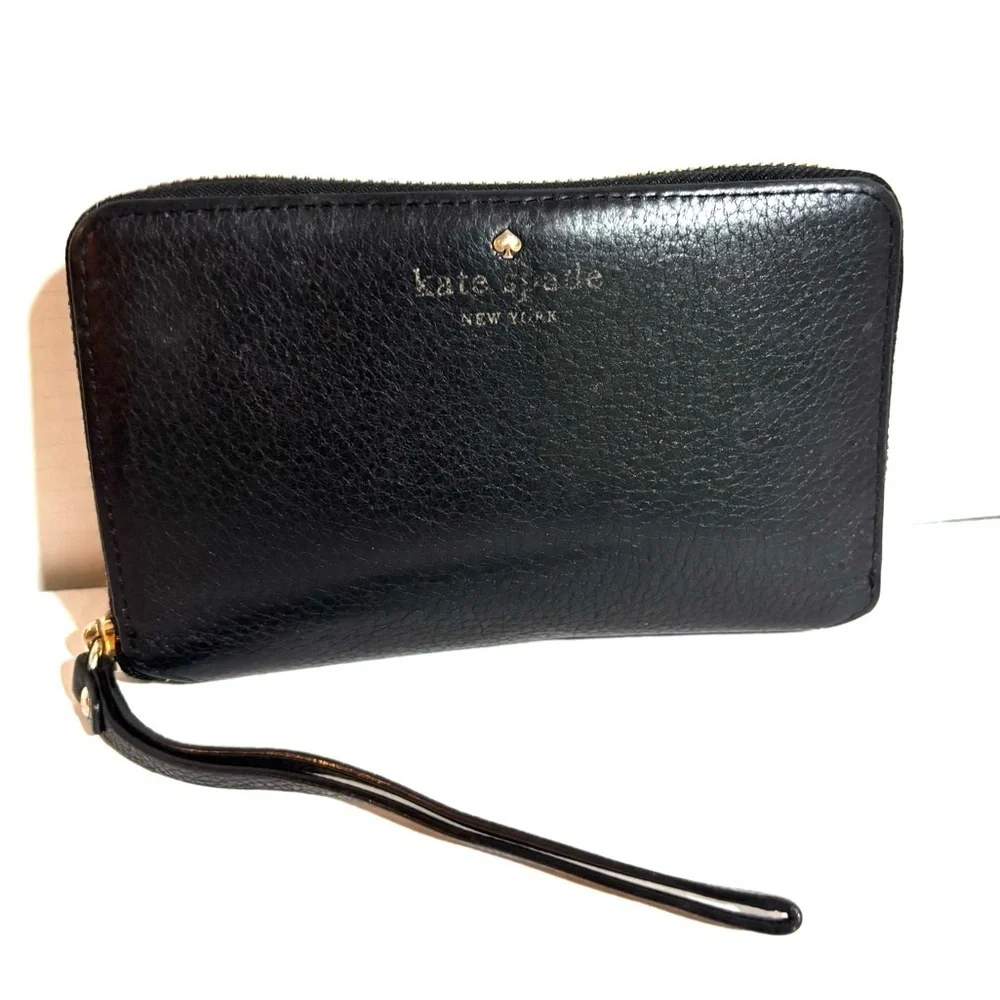 Kate Spade Black Leather Wristlet